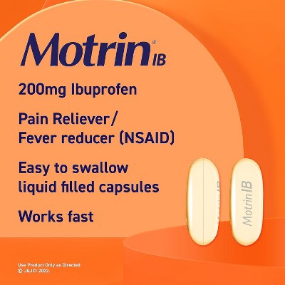 Motrin Ib Pain & Fever Relief Ibuprofen 200 Mg 80 Liquid Gels