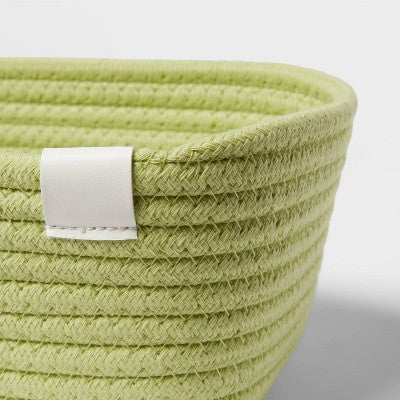 Coiled Rope Basket Lime Green - Brightroom: Decorative Rectangle, Polyester & Cotton, 4"x8"x6", Spot Clean