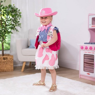 Melissa & Doug Cowgirl Role Play Costume Set (5pcs) - Skirt, Hat, Vest, Badge, Scarf: Toddler Western Apparel (LOCAL PICKUP ONLY)