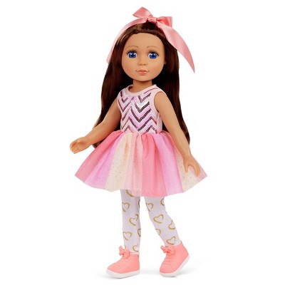 Glitter Girls 14" Doll with Party Outfit Dalia: Blue Eyes, Brown Wavy Hair