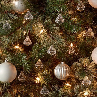 12pc Acrylic Diamond Christmas Tree Ornament Set Clear - Wondershop