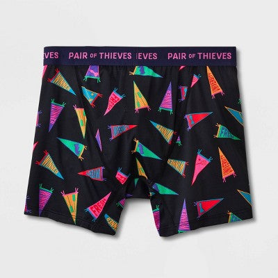 Pair of Thieves Men's Super Fit Boxer Briefs - Black L: Polyamide Spandex Blend, Full Waistband Elastic, Machine Washable