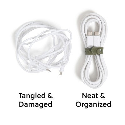 U Brands 6ct Silicone Cord Bands Comfort Nostalgia