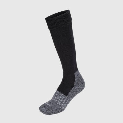 Hanes Women's Absolute Wellness 2pk Over-the-Calf Socks, Mild Graduated Compression - Gray/Black 5-9: Cotton Blend, Cushioned Sole, Seamless Toe