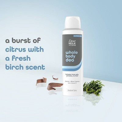 Dove Men+Care Whole Body Aluminum Free Deodorant Spray - Marine + Blue Cypress - 4oz