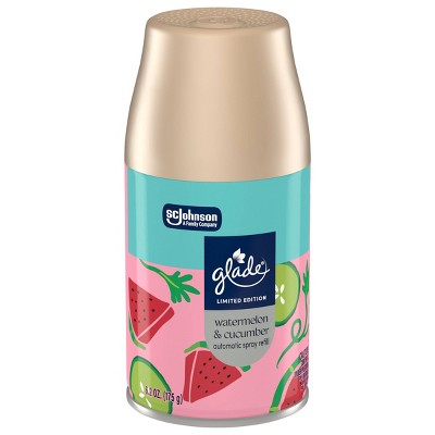 Glade Automatic Spring Scent Air Freshener Room Spray - Watermelon & Cucumber - 6.2oz: Paraben-Free, Disposable, Aerosol, Battery-Powered