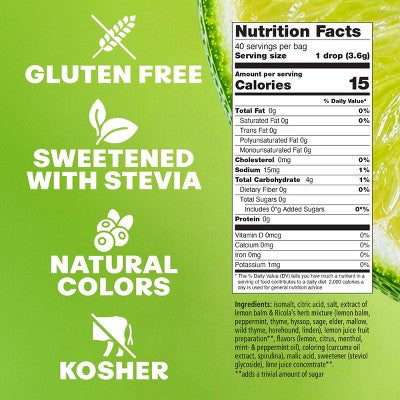 Ricola Sugar Free Lemon Lime Mint Mouthwatering Drops to Quench Dry Mouth - 40ct