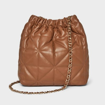 Rouched Chain Crossbody Bag - A New Day Brown