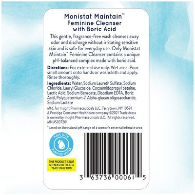 Monistat Maintain Boric Acid Feminine Cleansing Wash - 16 fl oz