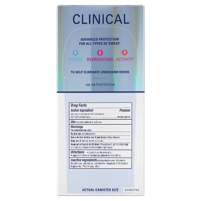 Secret Clinical Women's 100HR Relief & Comfort She Runs Hot Antiperspirant Deodorant - Lavender & Jasmine - 2.6oz