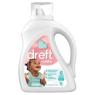 Dreft Toddler HE Fights Stains Removes Odors Liquid Laundry Detergent 64 Loads - 84 fl oz