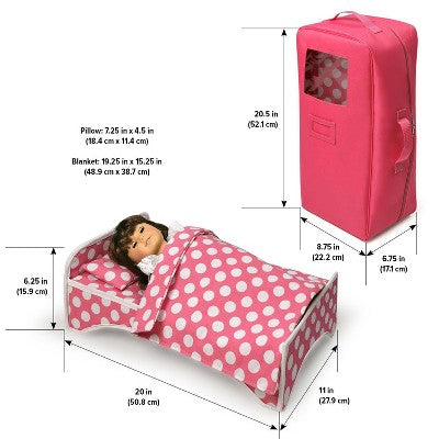 Badger Basket Doll Travel Case with Bed & Bedding (LOCAL PICKUP ONLY)