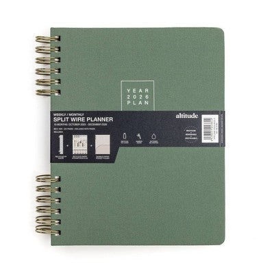 Altitude 2025-2026 15 Months Planner 8"x10" Monthly/Weekly Dark Sage