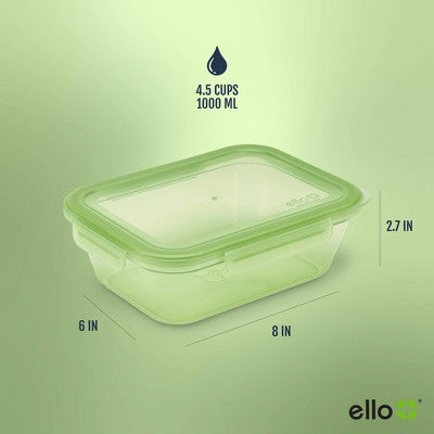 Ello 10pc Snap and Nest Meal Prep Food Storage Containers Green