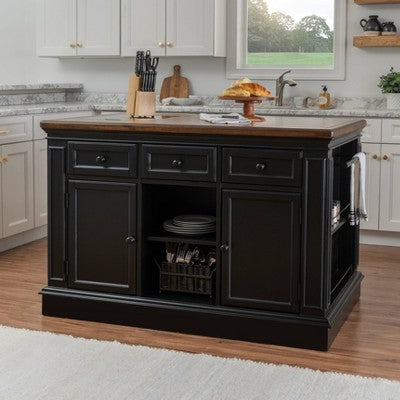 Powell Posie Kitchen Island with 2 Stools Black (LOCAL PICKUP ONLY)