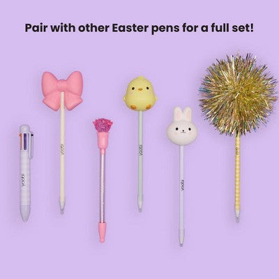 Yoobi Easter 6-Ink Click Ballpoint Pen - Soft Lavender Gingham, 0.7mm, Multicolor, Easter Basket Gift