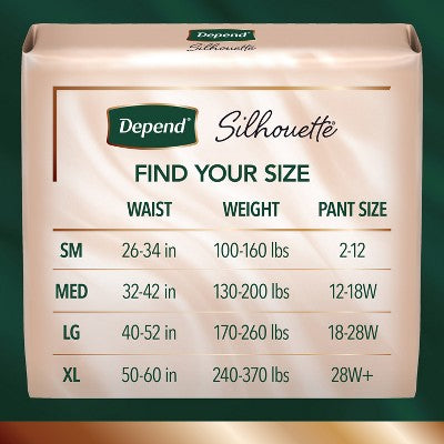 Depend Silhouette Underwear for Women - Maximum Absorbency - L - Pink - 12ct