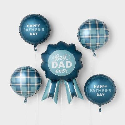 5pc Best Dad Ever Father's Day Foil Balloon Bundle - Spritz