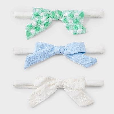 Girls' 'Hearts/Eyelet/Gingham' Bows Headwrap - Cat & Jack: Fashion Hair Styling, Recycled Polyester, All Ages