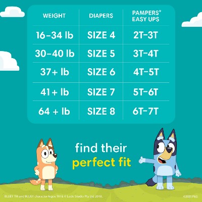 Pampers Easy Ups Bluey Training Underwear - Size 5T6T - 15ct