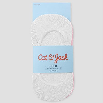 Girls' 3pk Liner Socks - Cat & Jack Colors May Vary M