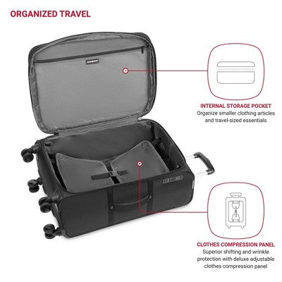 SWISSGEAR Zurich Softside Medium Checked Suitcase - Black