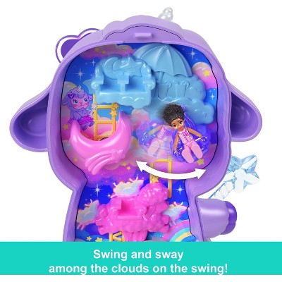 Polly Pocket Cozy Dreamland Lamb Compact Playset - 1 Micro Doll and Pet Unicorn