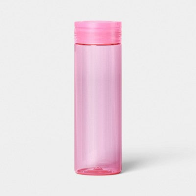 16 fl oz Clear Water Bottle Pink - dealworthy