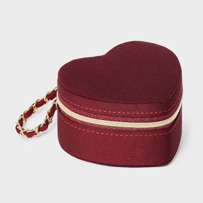 Heart Travel Jewelry Organizer - A New Day Maroon: Polyester Storage Box, Adult Use