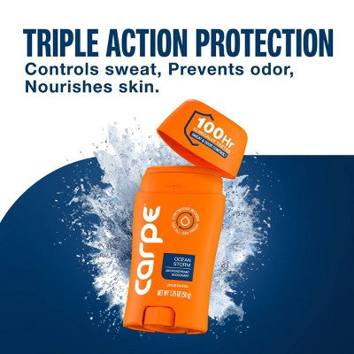 Carpe Men's 100H Sweat & Odor Control Antiperspirant Deodorant - Ocean Storm - 1.76oz