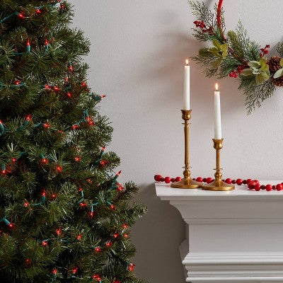 100ct Incandescent Smooth Mini Christmas String Lights Red with Green Wire - Wondershop