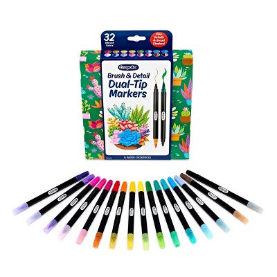 Crayola 16pk 32ct Brush and Detail Dual Tip Markers