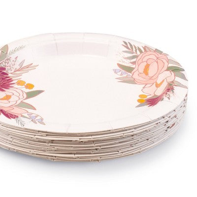 20ct 6.3" Rose Gold Floral Snack Plates
