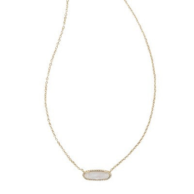 Kendra Scott Eva 14K Gold Over Brass Pendant Necklace - Mother of Pearl: Lobster Claw Clasp, 19" Length