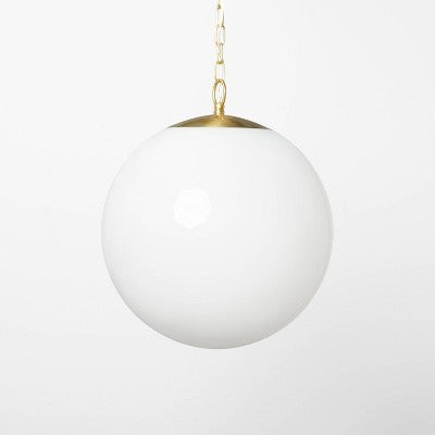 Milk Glass Ceiling Pendant Brass - Threshold designed with Studio McGee
