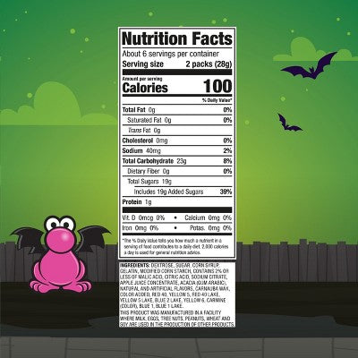 Nerds Gummy Clusters Trick or Treat Size Halloween Candy Laydown Bag - 6oz