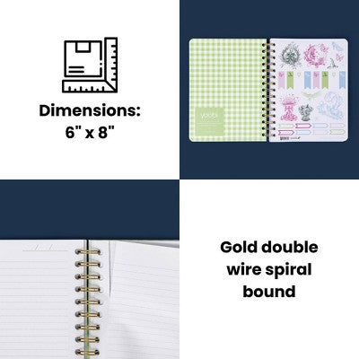 Wicked x Yoobi Journal Elphaba 6"x8" Lined Spiral Softcover Notebook with Elastic Band and Sticker Sheet 200 Lined Pages