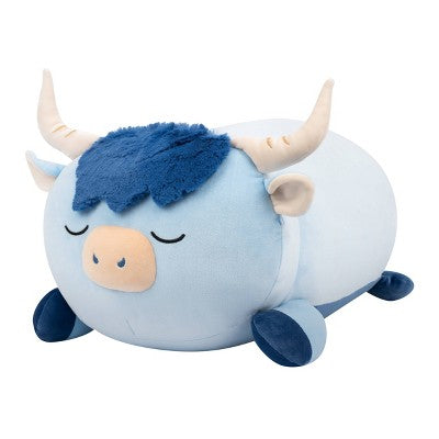 Squishmallows 18" Jumbo Toro Blue Highland Cow Fuzzy Belly Sleepamallow
