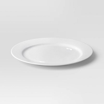 11" New Porcelain Round Rim Dinner Plate - Threshold