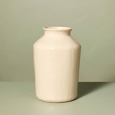 12" Textured Ceramic Decorative Vase - Hearth & Hand with Magnolia