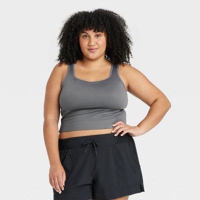 Women's Seamless Squareneck Cropped Tank Top 1X