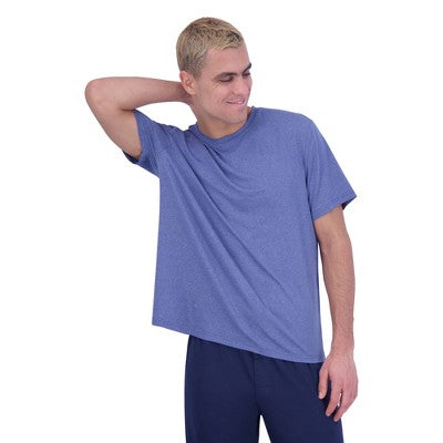 Hanes Originals Men's 2pc Luxe Sleep Pajama Set - Heathered Blue/Peacoat M