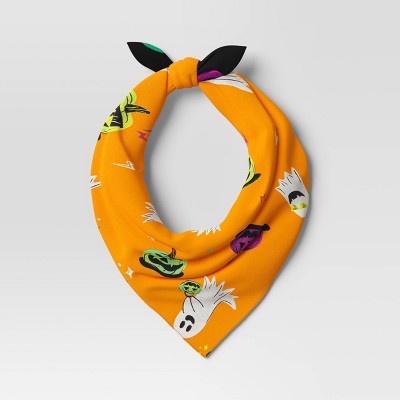 Reversible Ghost and Pumpkin Glow-in-the-Dark Halloween Matching Family Pajama Dog Bandana - Hyde & EEK! Boutique One Size Fits Most