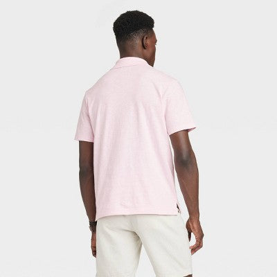Men's Slub Jersey Polo Shirt - Goodfellow & Co Pink L