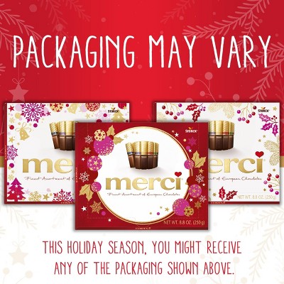 Merci Christmas Assorted European Milk & Dark Chocolates (Packaging May Vary) - 8.8oz