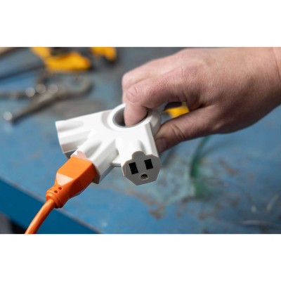 GE 50' 3-Outlet EZGrip Grounded Indoor-Outdoor Extension Cord White