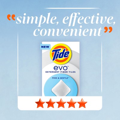 20 PACK Tide Unscented Evo Free & Gentle HE Deep Cleaning Concentrated Laundry Detergent Tiles 40 Loads