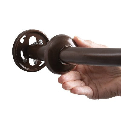 Curved Wall Mountable Shower Rod Dark Brown - Bath Bliss