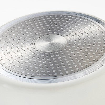 3qt Nonstick Ceramic Coated Aluminum Sauce Pan with Champagne Handle Cream - Figmint