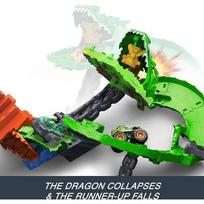 Hot Wheels Monster Trucks Sharks vs. Dinos Dragon Destruction Playset